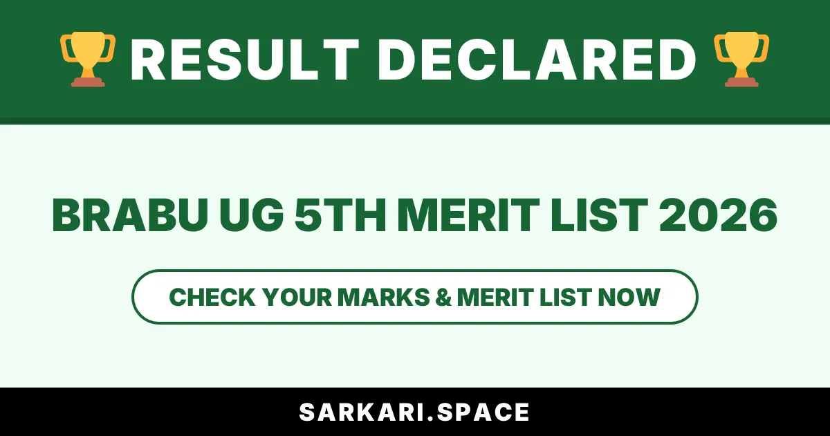 BRABU UG 5th Merit List 2026 Notice