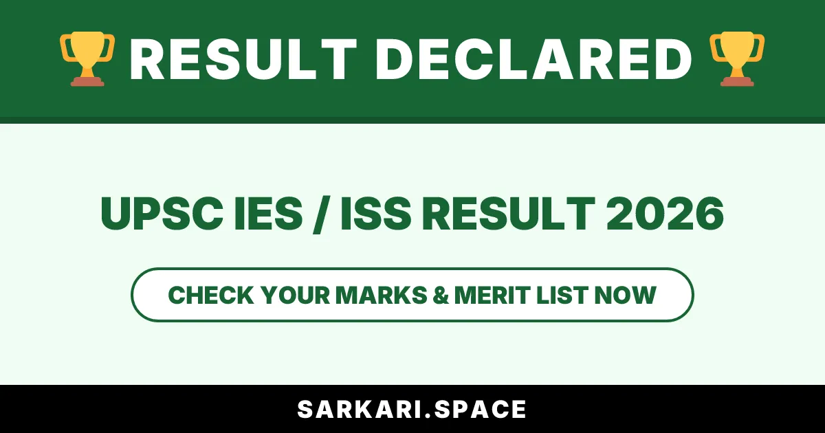 UPSC IES / ISS Result 2026 Notice