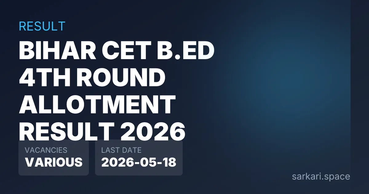 Bihar CET B.Ed 4th Round Allotment Result 2026 Notice