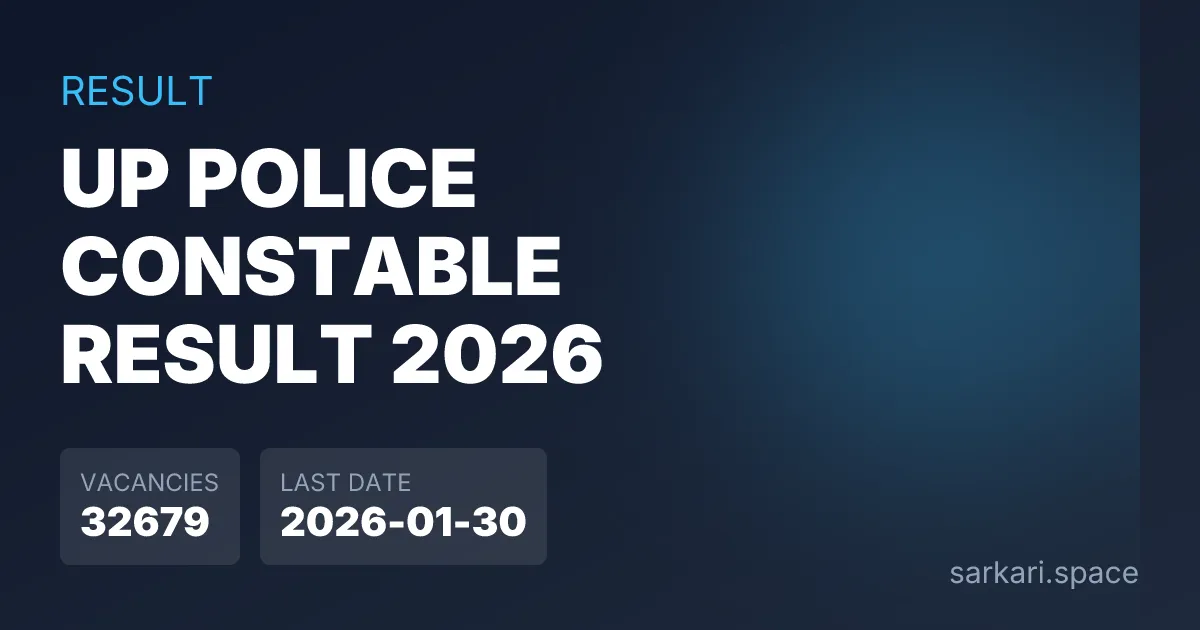 UP Police Constable Result 2026 Notice