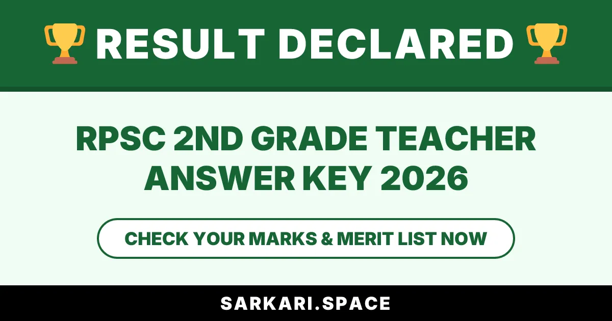 RPSC 2nd Grade Teacher Answer Key 2026 Notice
