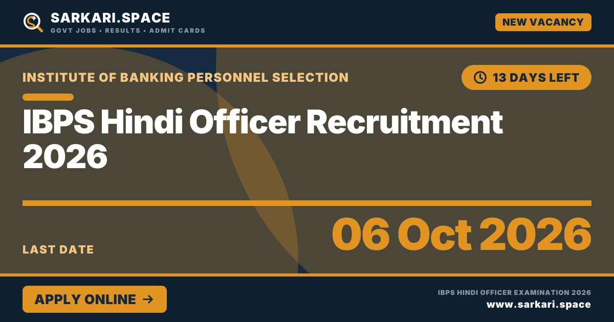 IBPS Hindi Officer Recruitment 2026 Notice