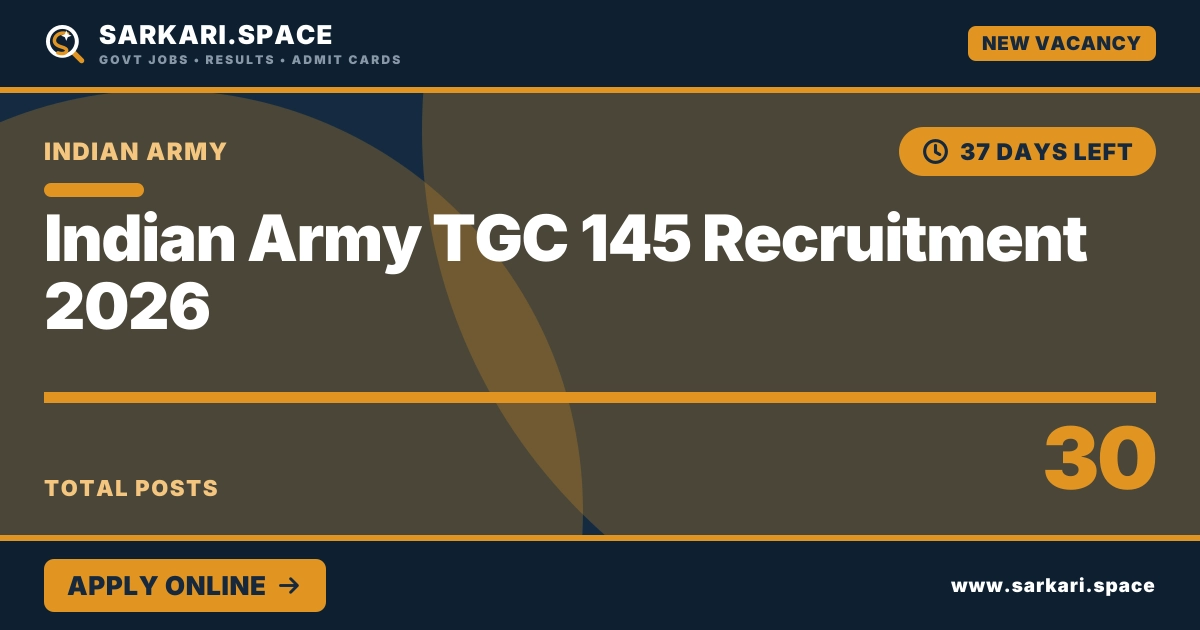 Indian Army TGC 145 Recruitment 2026 Notice