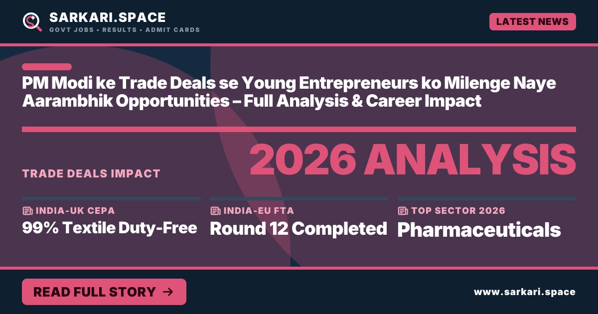 PM Modi ke Trade Deals se Young Entrepreneurs ko Milenge Naye Aarambhik Opportunities – Full Analysis & Career Impact