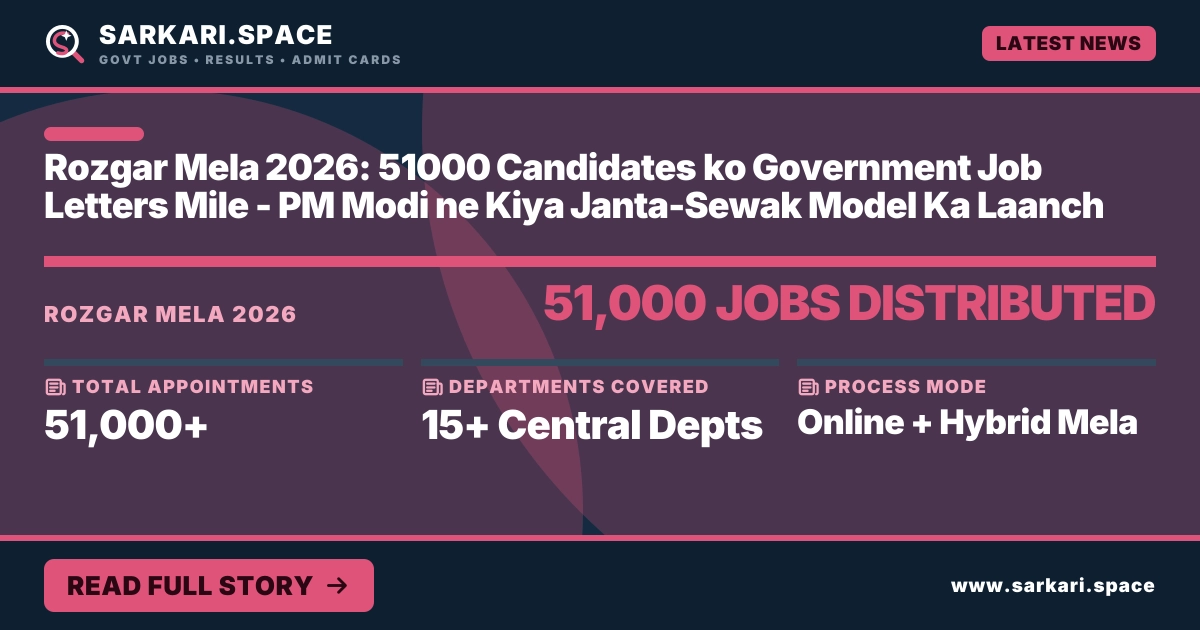 Rozgar Mela 2026: 51000 Candidates ko Government Job Letters Mile - PM Modi ne Kiya Janta-Sewak Model Ka Laanch
