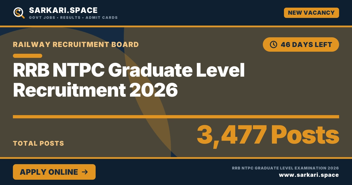 RRB NTPC Graduate Level Recruitment 2026 Notice
