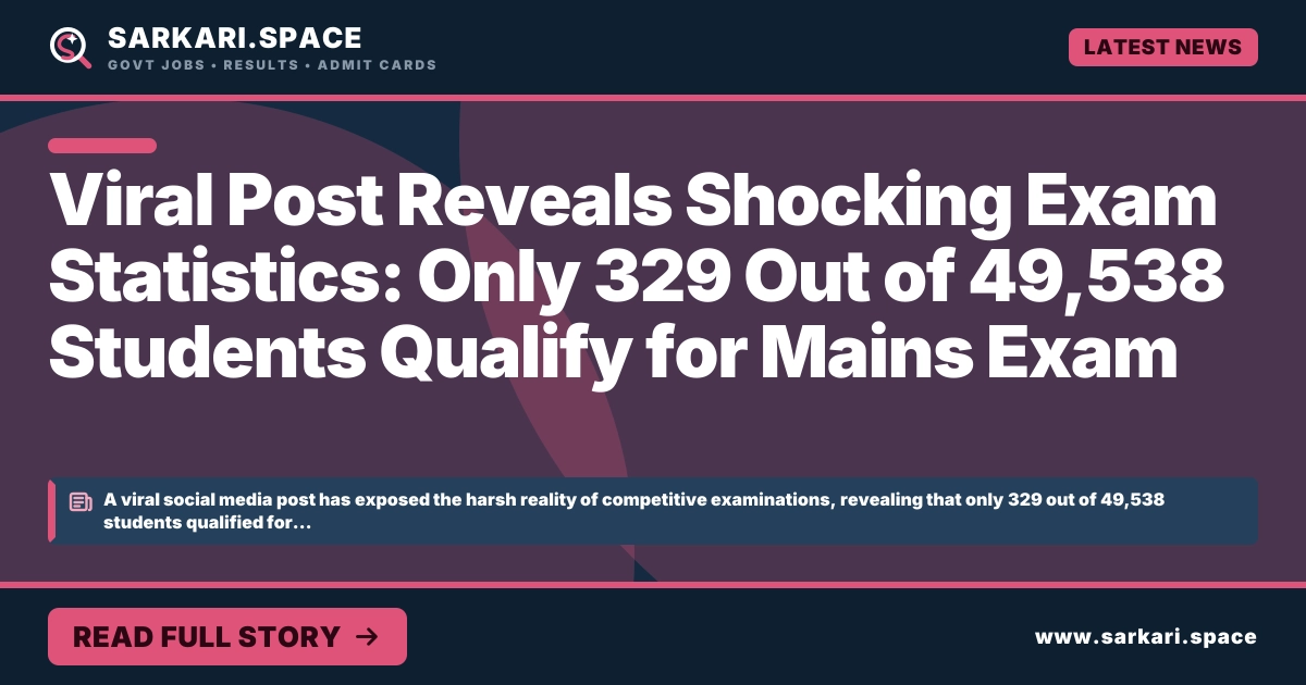 Viral Post Reveals Shocking Exam Statistics: Only 329 Out of 49,538 Students Qualify for Mains Exam