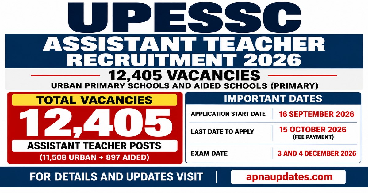 UPESSC Assistant Teacher Recruitment 2026 Notice